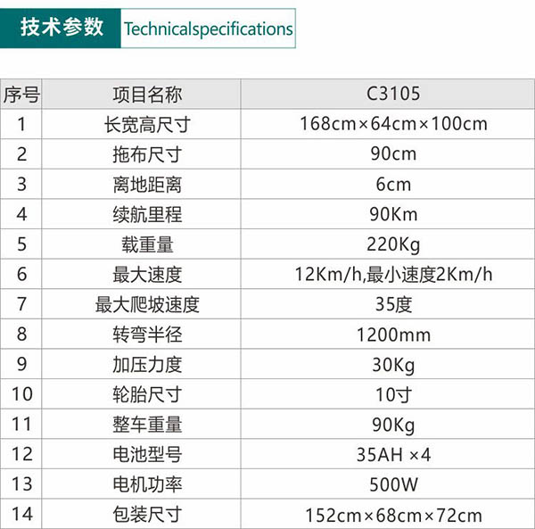 电动吐鲁番尘推车C3105